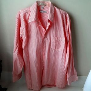 Geoffrey Beene NWOT XL Red White Striped Shirt